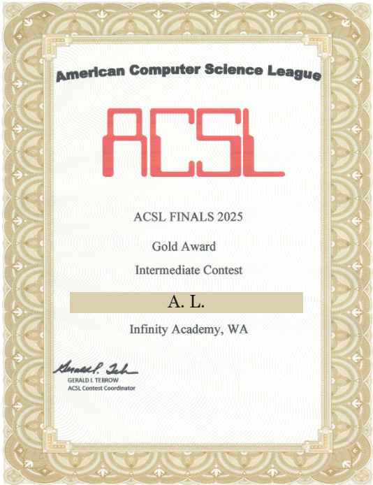 ACSL Finals Gold — A.L.