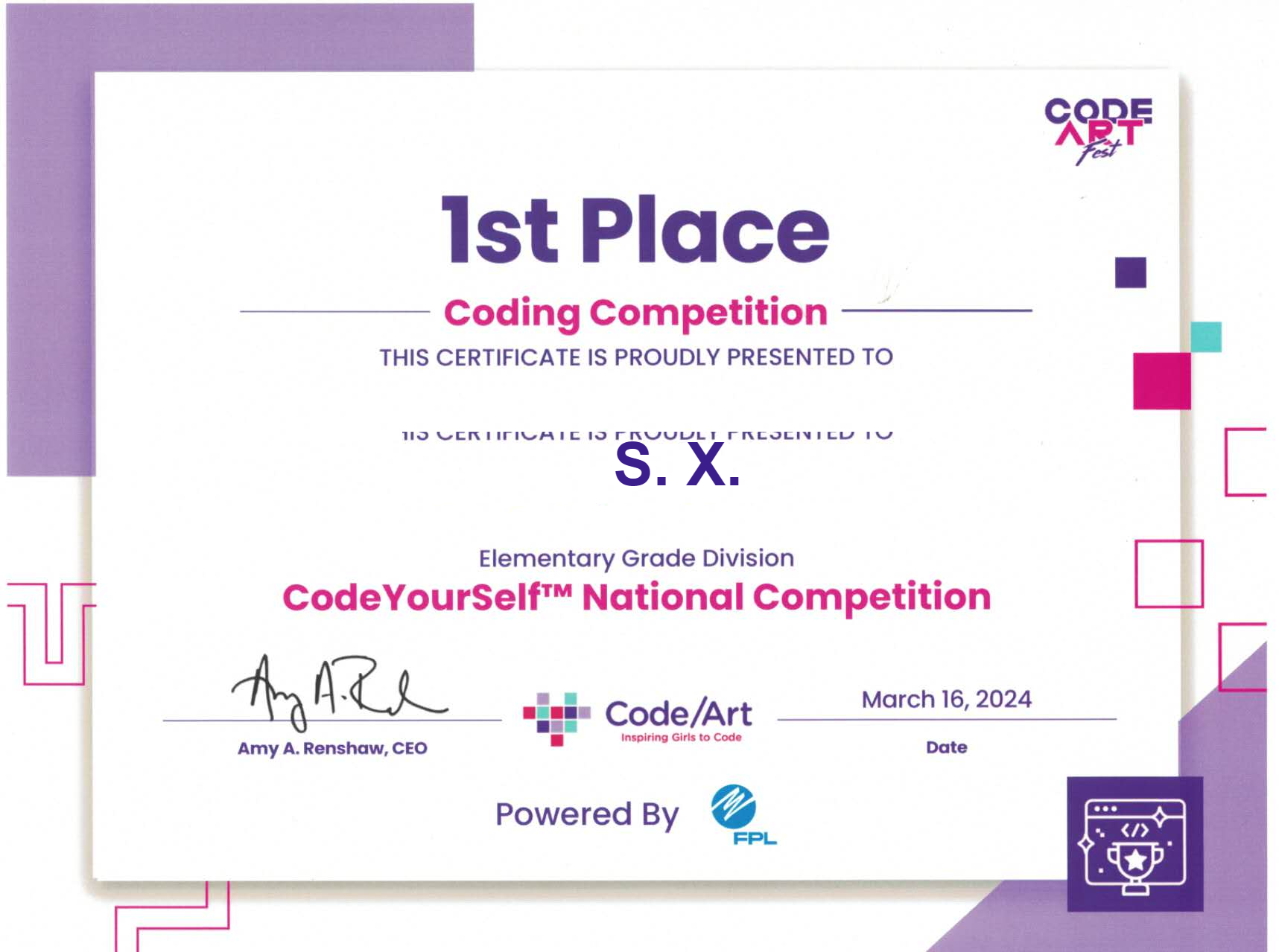 Code/Art CodeYourSelf 1st — S.X.